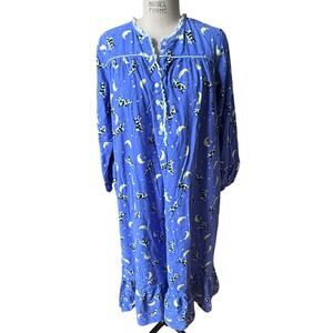 Lanz of Salzburg Cow Jumped Over the Moon Flannel Nightgown Size Medium
